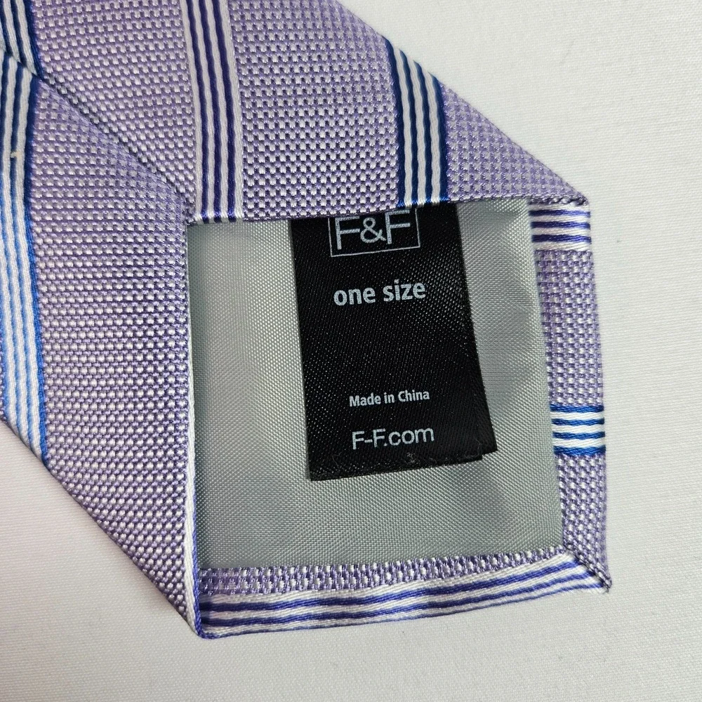 F&F Men Tie Purple Stripes 2.75